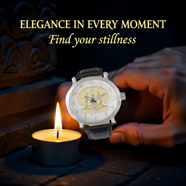 Montre Bouddha D'Or Méditant Parmi Les Arbres (Créateur téléchargé)