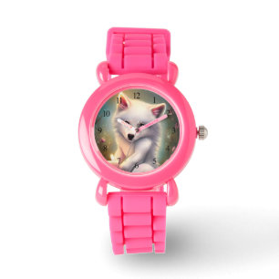 Montre Bougie d'anniversaire Adorable Blanc bébé Fox