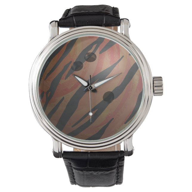 Montre Boule de bowling Tigre Orange (devant)