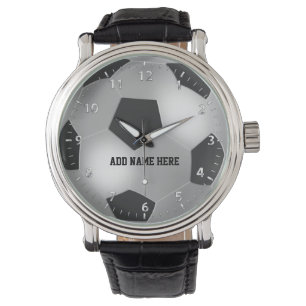 Montre Boule de soccer en argent personnalisable