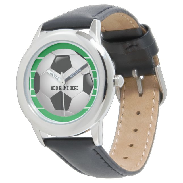 Montre Boule de soccer personnalisable (Incliné)