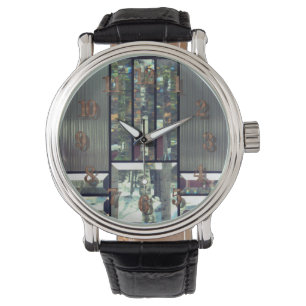 Montre Bouleau en verre biseauté arbres argent métallique