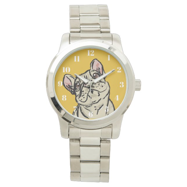 Montre Bouledogue français graffiti (devant)