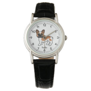 Montre Bouledogue Français Pied Rouge Chien de Dessin Ani