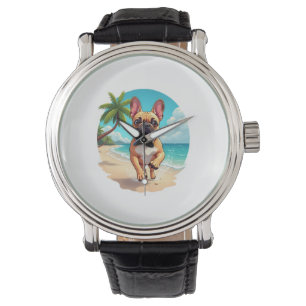 Montre Bouledogue français sur une plage