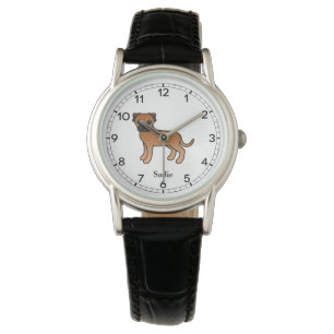 Montre Bouledogue Mastiff Rouge Dessin Animé Mignon & Nom