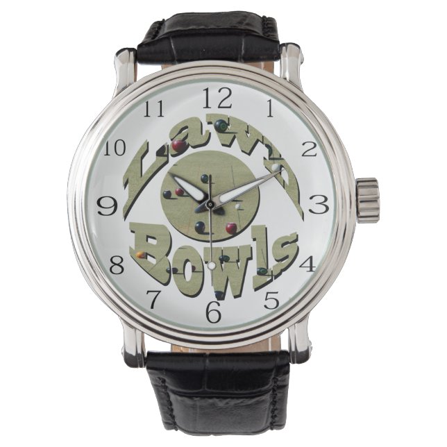 Montre Boules de pelouse circulaires Nom Conception, (devant)