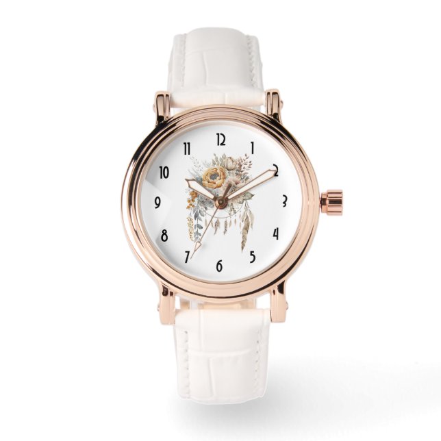 Montre Bouquet de fleurs Boho et Dreamcatcher (Recto)