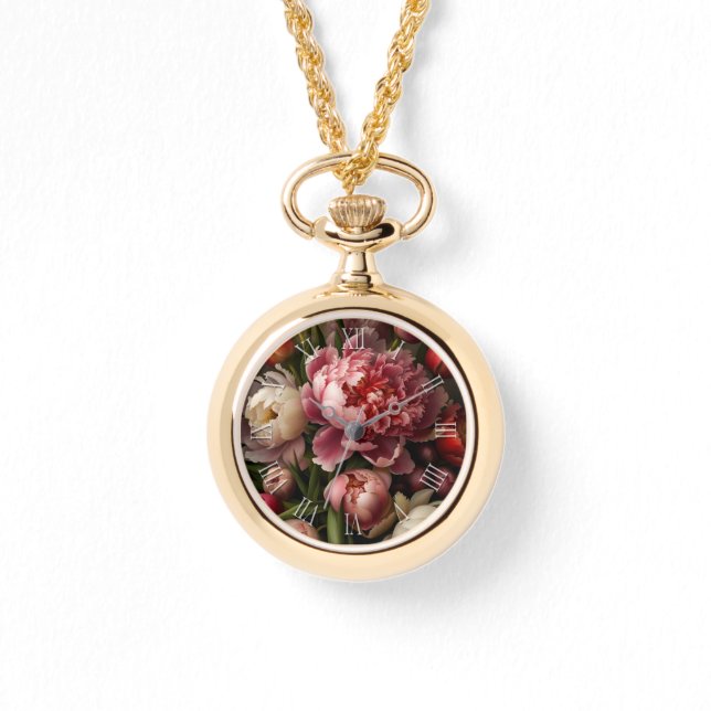 Montre Bouquet de pivoines florales vintages (Recto)