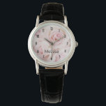 Montre Bouquet Élégant Roses Roses Roses Roses vintages<br><div class="desc">Une montre avec la photo d'un bouquet de roses roses. L'élégance vintage.</div>