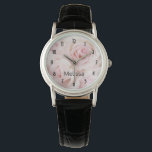 Montre Bouquet Élégant Roses Roses Roses Roses vintages<br><div class="desc">Une montre avec la photo d'un bouquet de roses roses. L'élégance vintage.</div>
