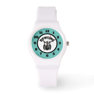 Montre Bowling avec coeur - Pins noirs et Bowling Ball