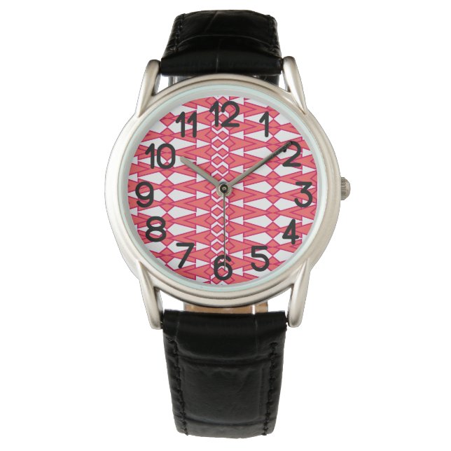Montre Bowties rouges et roses (devant)