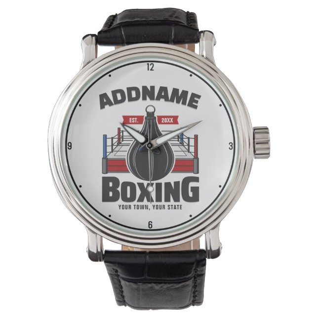 Montre Boxe Anneau AJOUTER NOM Boxer Gym Speed Sac (devant)