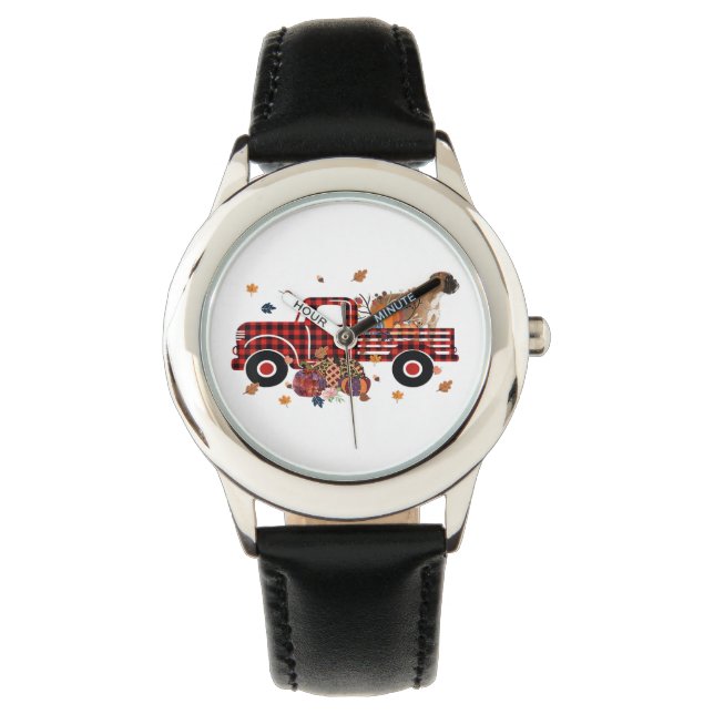 Montre Boxer Citrouille Camion Halloween Thanksgiving Cad (devant)