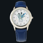 Montre Boys Cute Blue Space Alien Cartoon Enfants<br><div class="desc">Cette montre pour enfants mignonne et moderne présente un dessin humoristique alien de l'espace bleu et peut être personnalisée avec votre nom de garçon. Avec des chiffres clairs et faciles à lire, cette "première" montre est idéale pour les enfants ou les tout-petits qui commencent à apprendre l'heure. Le design de...</div>