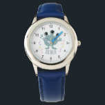 Montre Boys Cute Blue Space Alien Cartoon Enfants<br><div class="desc">Cette montre pour enfants mignonne et moderne présente un dessin humoristique alien de l'espace bleu et peut être personnalisée avec votre nom de garçon. Avec des chiffres clairs et faciles à lire, cette "première" montre est idéale pour les enfants ou les tout-petits qui commencent à apprendre l'heure. Le design de...</div>