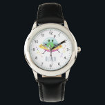 Montre Boys mignon Green Space Alien Cartoon Enfants Watc<br><div class="desc">Cette montre pour enfants mignonne et moderne présente un dessin unique alien d'espace vert dans un OVNI et peut être personnalisée avec votre nom de garçon. Avec des chiffres clairs et faciles à lire, cette "première" montre est idéale pour les enfants ou les tout-petits qui commencent à apprendre l'heure. Le...</div>