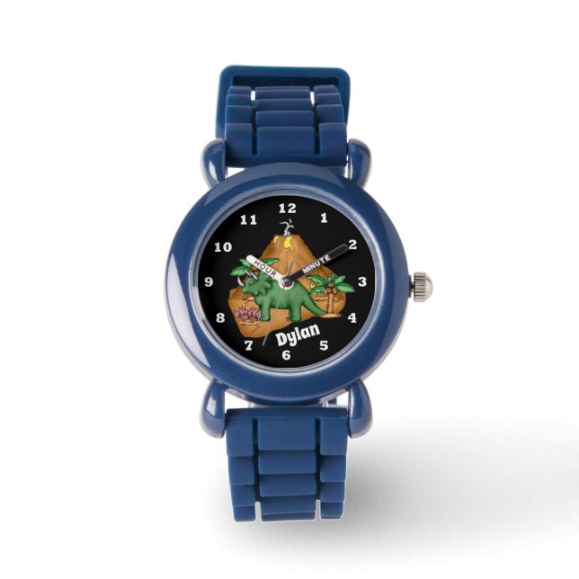 Montre Boys Prehistorique dinosaur ajouter nom (Recto)