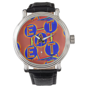 montre-bracelet à manger rouge/bleu