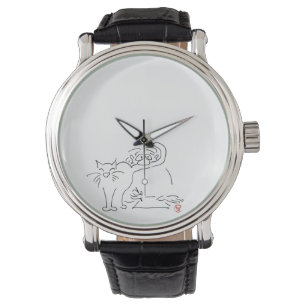 Montre-bracelet avec des chats Cartoon „sympathi
