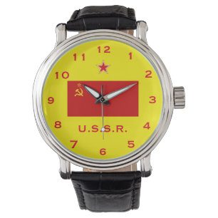 Montre-bracelet de drapeau rouge de la Russie