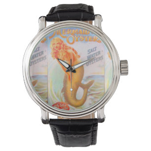 montre-bracelet de sirène dorée