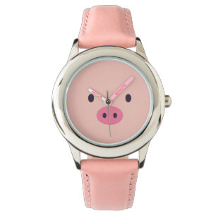 Montre-bracelet de visage de porc
