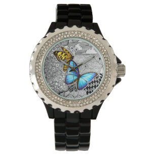 Montre-bracelet d'embrouillement de papillon