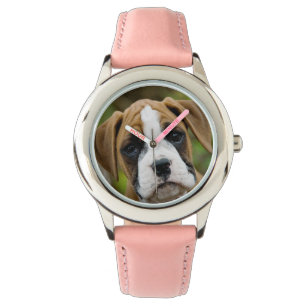 Montre-bracelet douce de filles de photo de chiot