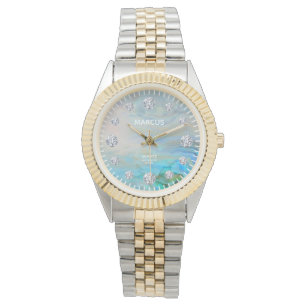 Montre Bracelet en acier et en or de l'acier Diamond Agat