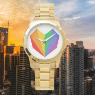 Montre-Bracelet en Or de Grande Taille à Cœur Arc-