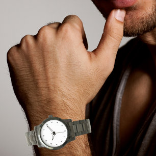 Montre Bracelet oversized en noir avec logo de photo pers