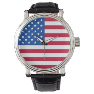 Montre-bracelet patriotique de drapeau américain
