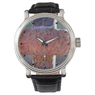 Montre-bracelet peu commune grunge rouillée de