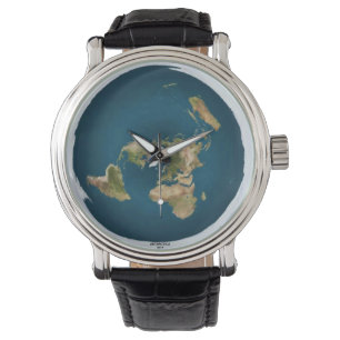 Montre-bracelet plate de carte de la terre