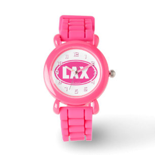 Montre-bracelet rose d'ovale de LAX de lacrosse