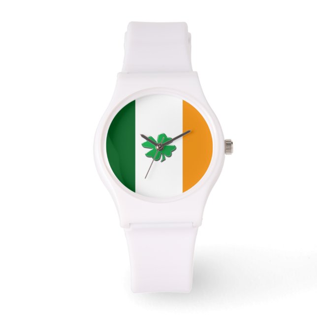 Montre Bracelet shamrock du drapeau irlandais (Recto)