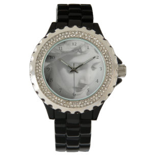Montre *~* Bradelet noir féminin Beau Angel en marbre