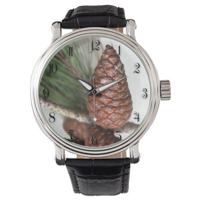Montre Branche de pin avec pinecones (devant)