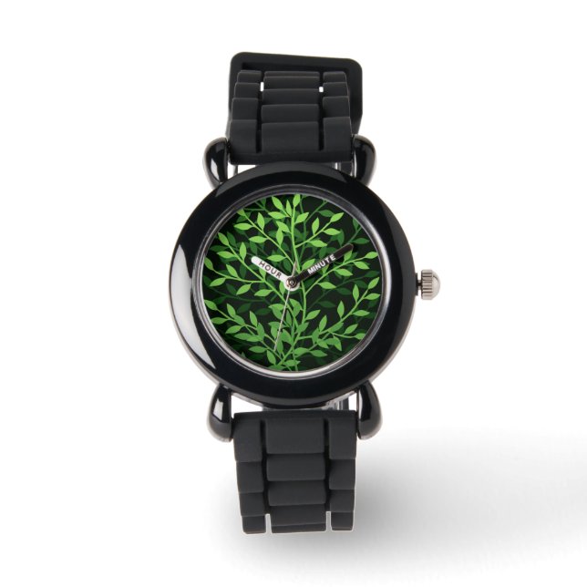 Montre Branches vertes élégantes (Recto)