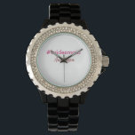Montre Bridesmaid hashtag rose clair ajouter nom mariée t<br><div class="desc">conception filaire</div>