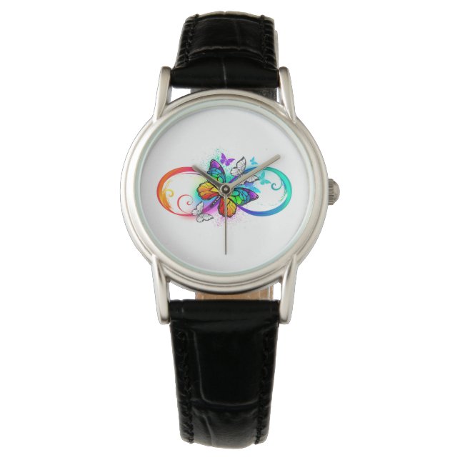 Montre Bright infinity with rainbow butterfly (devant)