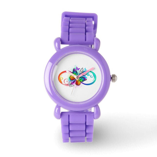 Montre Bright infinity with rainbow butterfly (Recto)