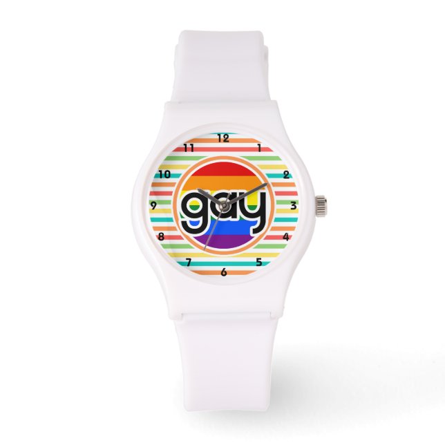 Montre Bright Rainbow Stripes, Gay (Recto)