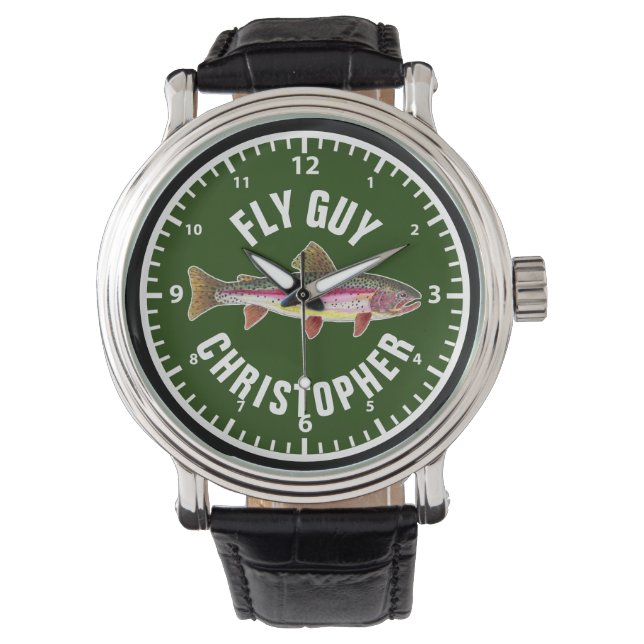 Montre Brook Trout Fly Fishing FLY GUY Fisherman's Green (devant)