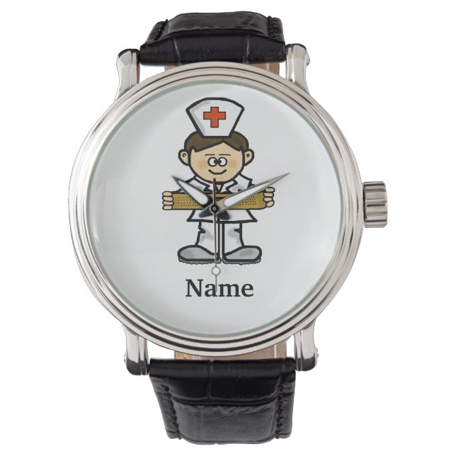 Montre Brown Cheveux Homme Nurse Watch Customise It! (devant)