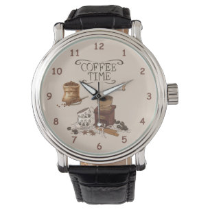 Montre Broyeur à café et sac de fèves de café