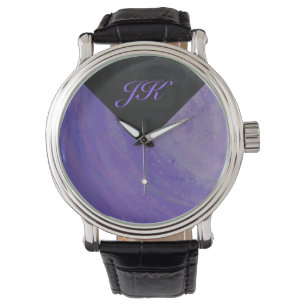 Montre Broyeur de bleuets et monogramme noir
