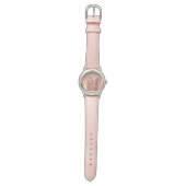 Montre Brushed metal rose Gold Pink Glitter Monogram (Plat)